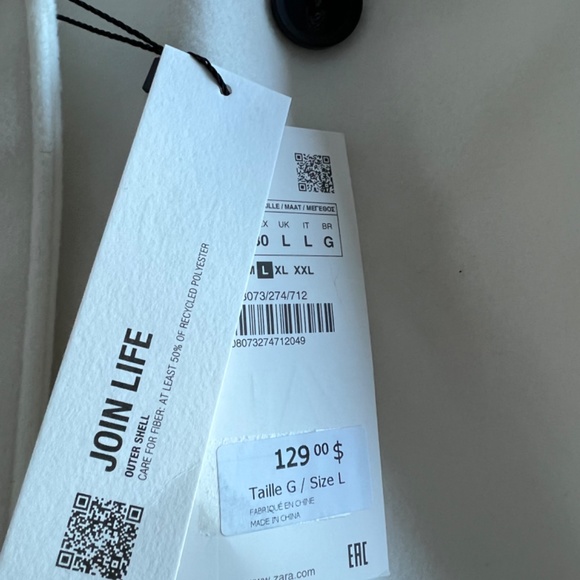 Double breasted Zara white coat - Picture 4 of 4